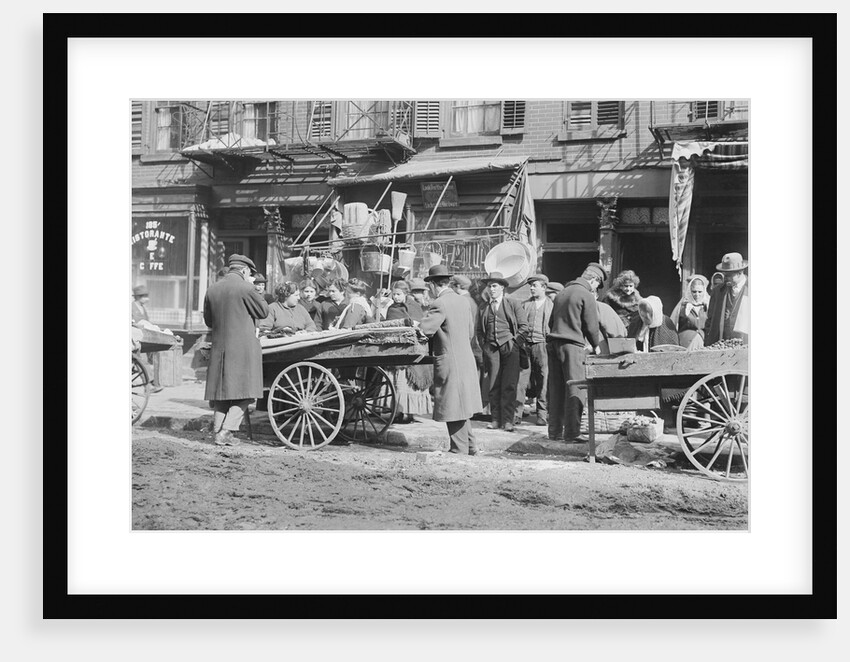 People Shopping Around Push Cart by Anonymous
