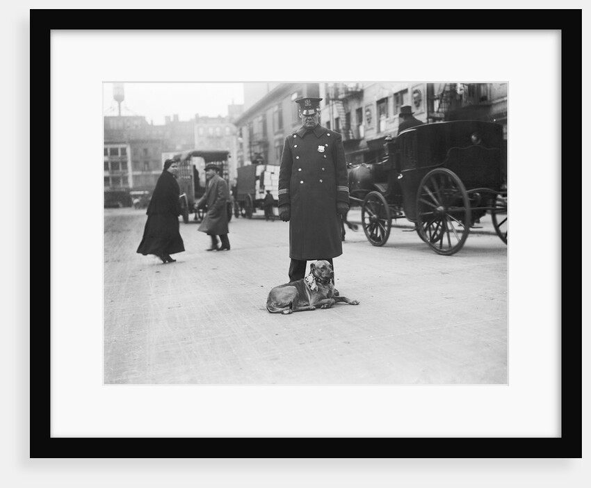 Policeman with Dog by Anonymous