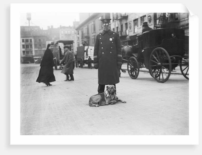 Policeman with Dog by Anonymous