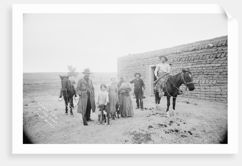 Portrait of Family in Front of Ranch by Anonymous