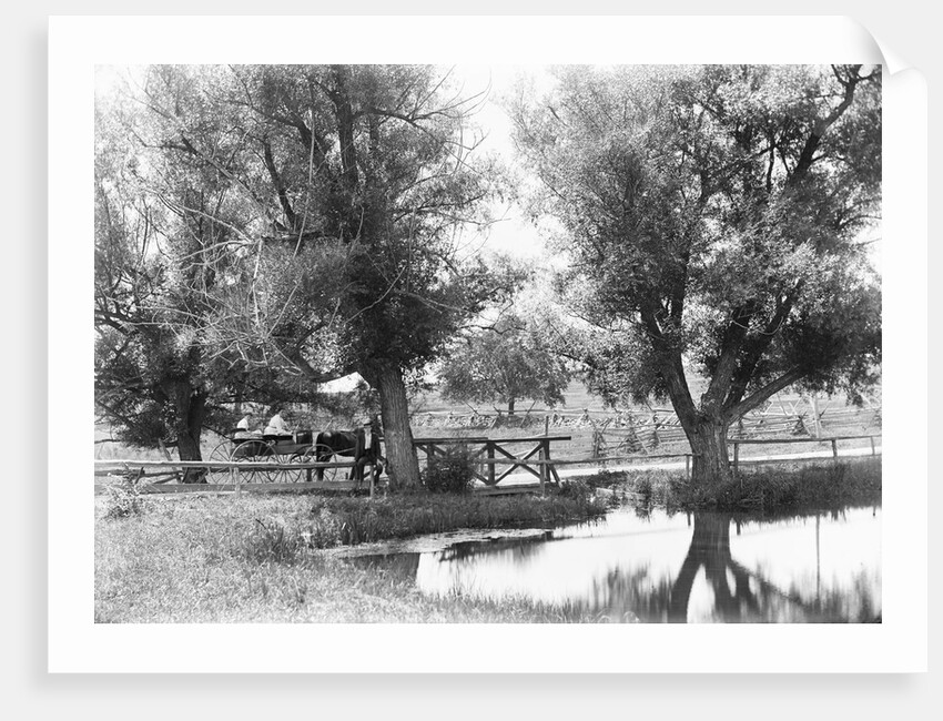 Women Crossing Bridge by Anonymous