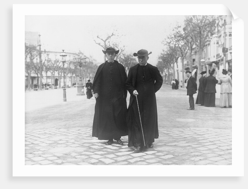 Two Priests Walking in Barcelona by Anonymous