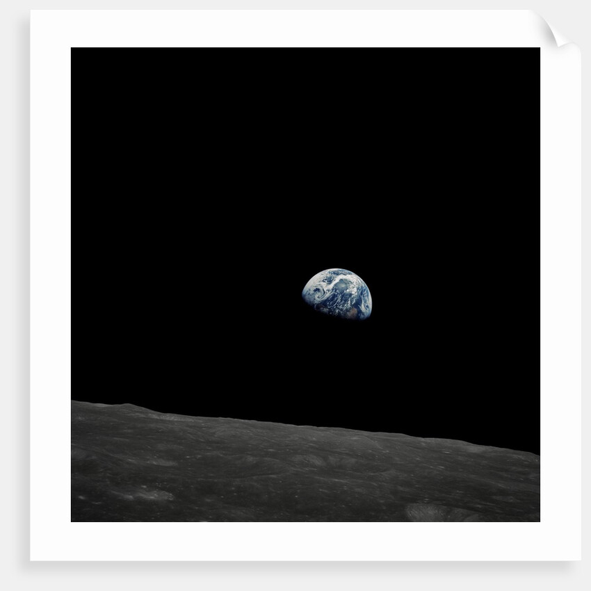 Earthrise and Lunar Horizon from Apollo 8 by Anonymous