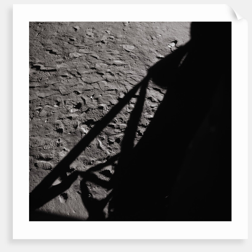 Footprints and Spacecraft Shadow on the Moon by Anonymous