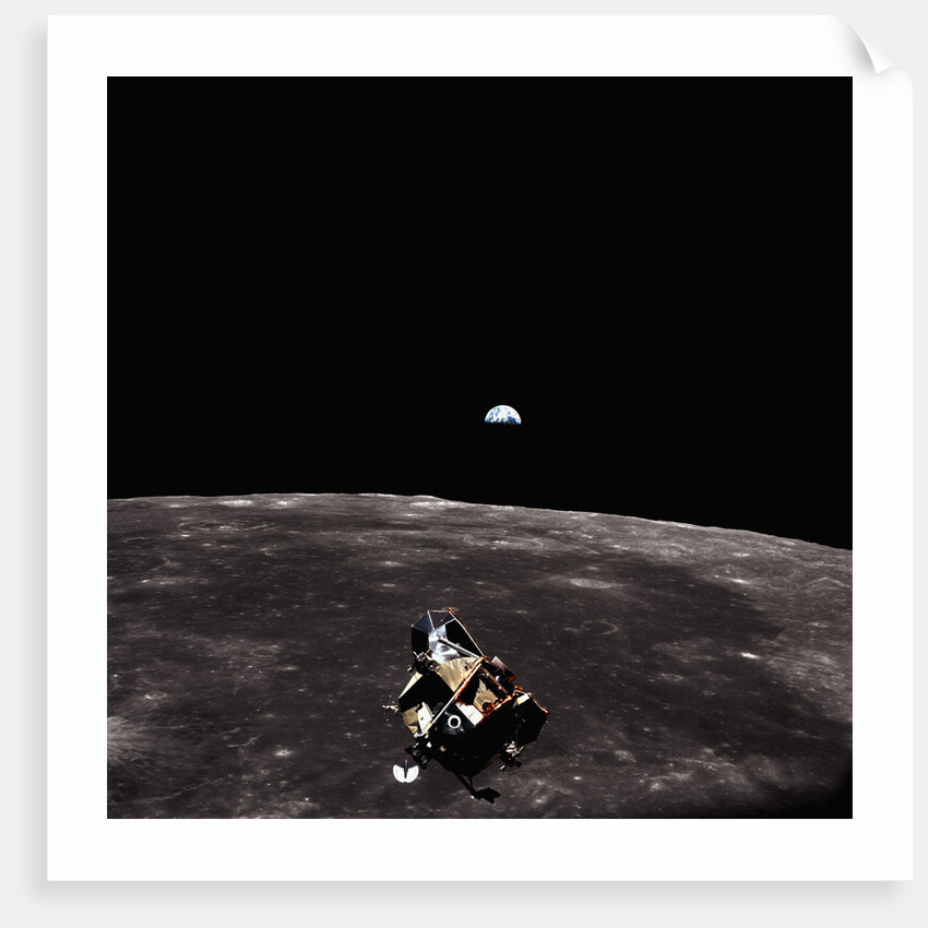 Lunar Module, Earth, and Moon by Anonymous