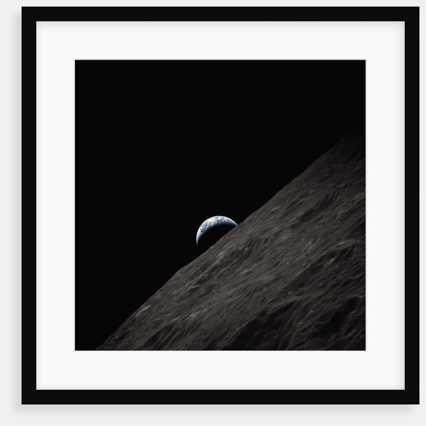 Crescent Earth Rising Behind the Moon by Anonymous