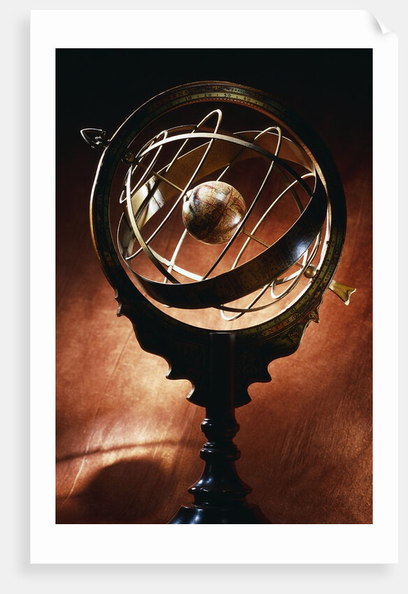 Antique Globe Mounted in Bands by Anonymous