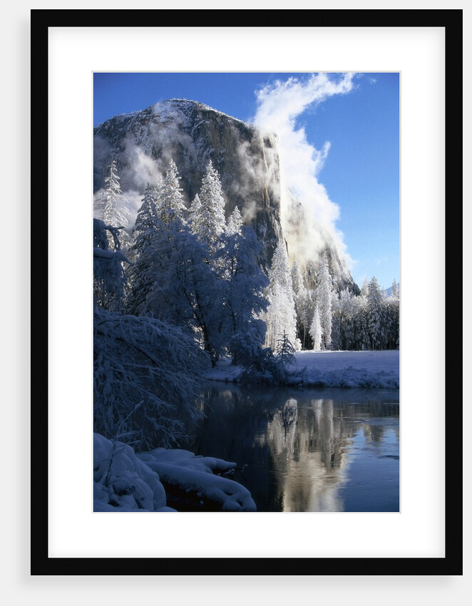 El Capitan and Merced River in Winter by Anonymous