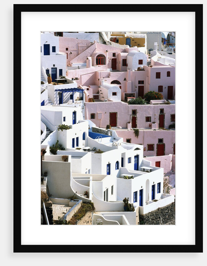 Hillside Buildings on Santorini by Anonymous