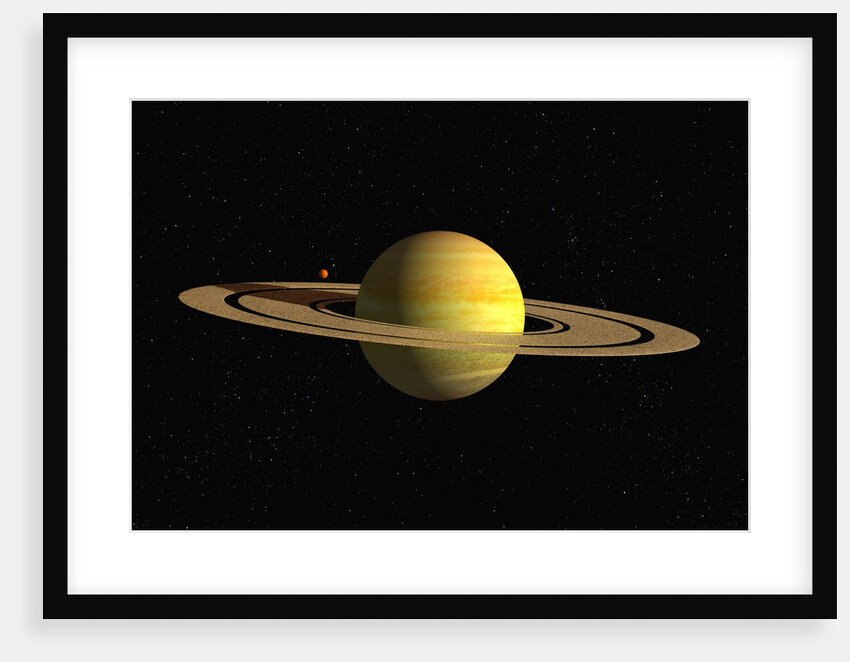 Ringed Planet with Moon by Anonymous