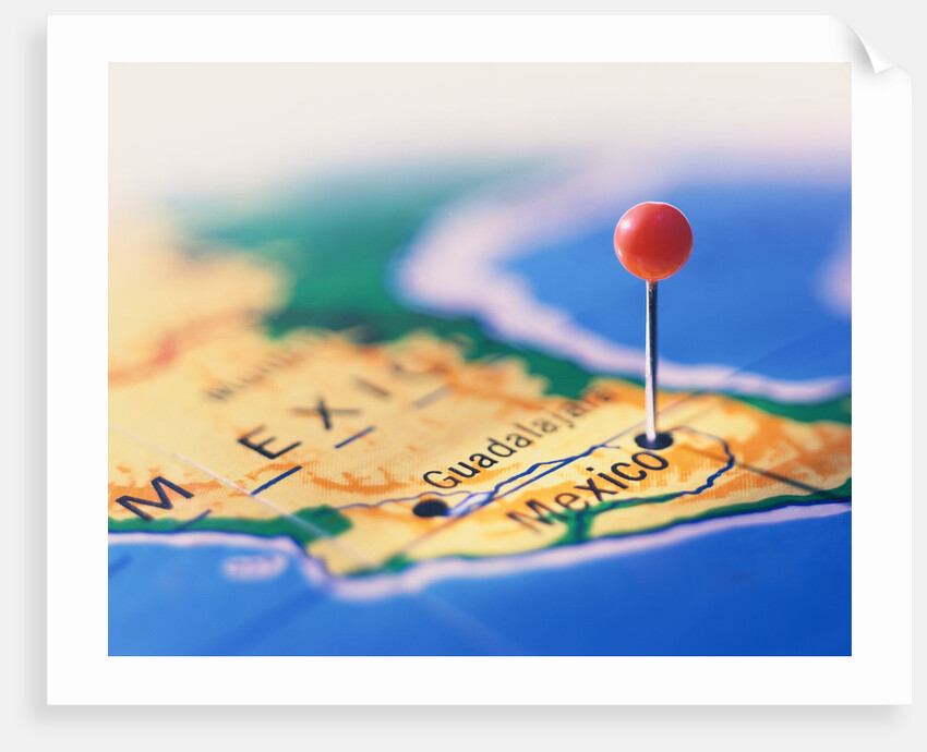 Mexico City Marked on a Map by Anonymous