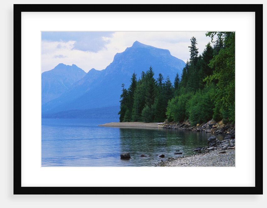 Mountains and Lake McDonald Shoreline by Anonymous