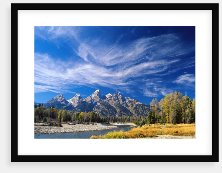 Cirrus Clouds over Teton Range and Snake River by Anonymous
