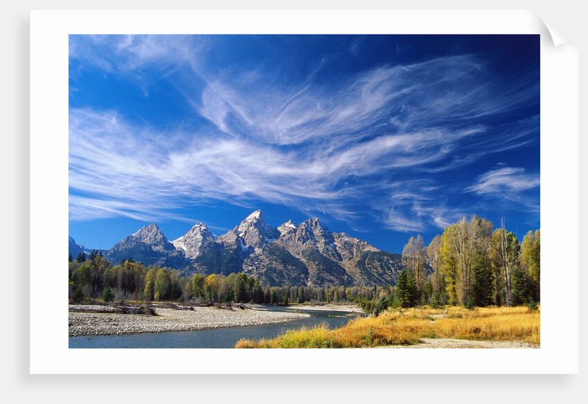 Cirrus Clouds over Teton Range and Snake River by Anonymous