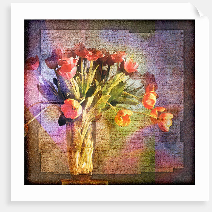 Vase of Tulips and Text by Anonymous