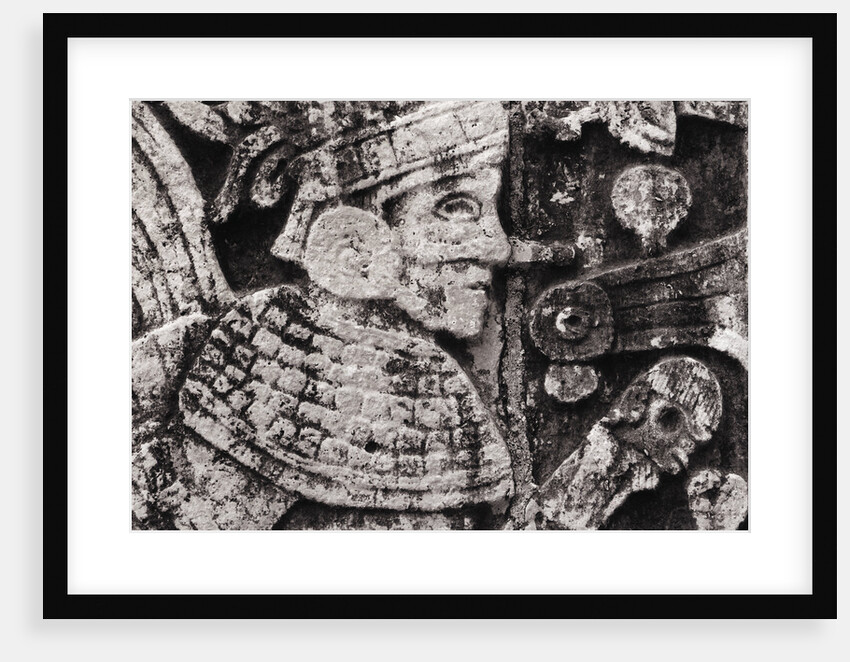 Stone Relief Carving at the Ball Court in Chichen-Itza, Mexico by Anonymous