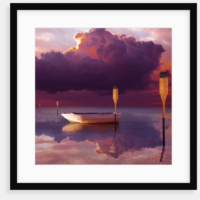 Cumulus Cloud, Rowboat, and Paddles by Anonymous