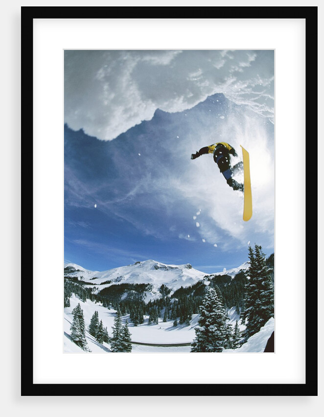 Snowboarder Performing Jump by Anonymous