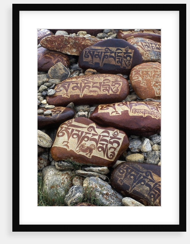Buddhist Prayers on Carved Mani Stones in Tibet by Anonymous