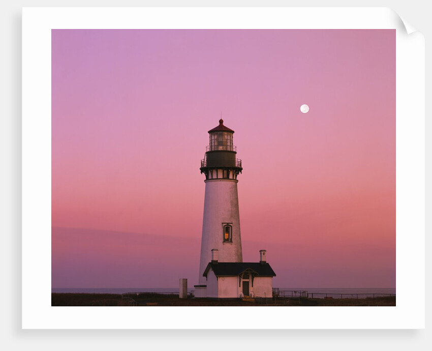 Lighthouse by Beach at Dusk by Anonymous