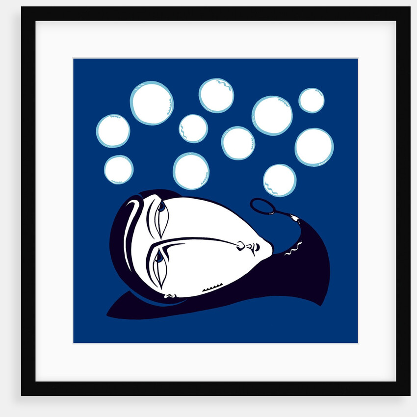 Cartoon of Man Blowing Bubbles by Anonymous