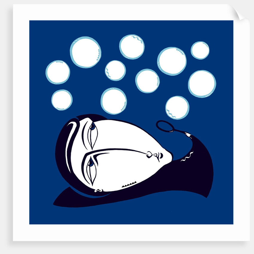 Cartoon of Man Blowing Bubbles by Anonymous