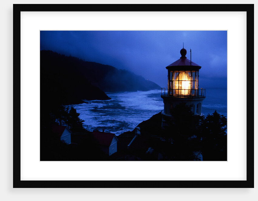 Lighthouse Protecting Misty Coastline by Anonymous