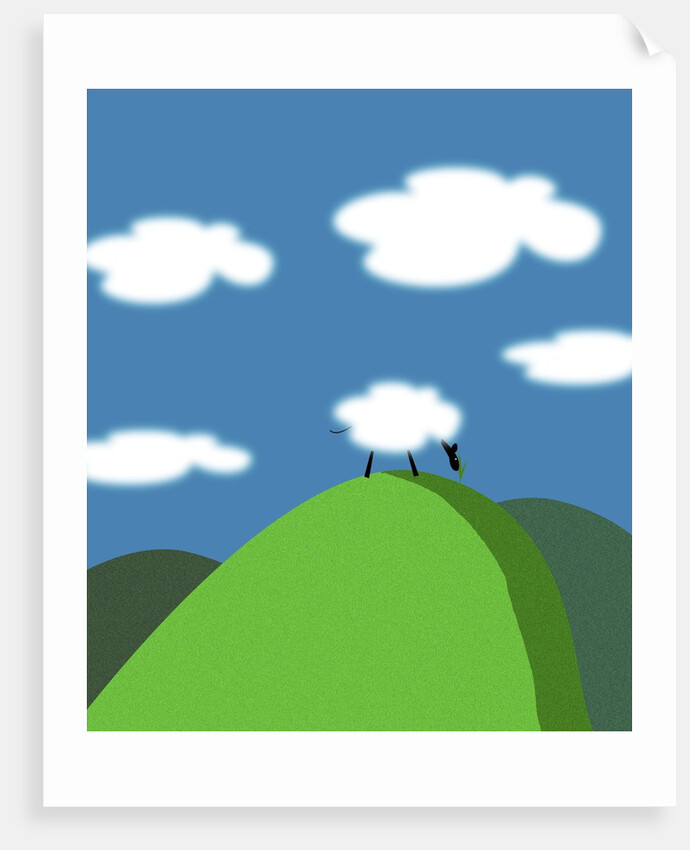 Sheep and Clouds by Anonymous