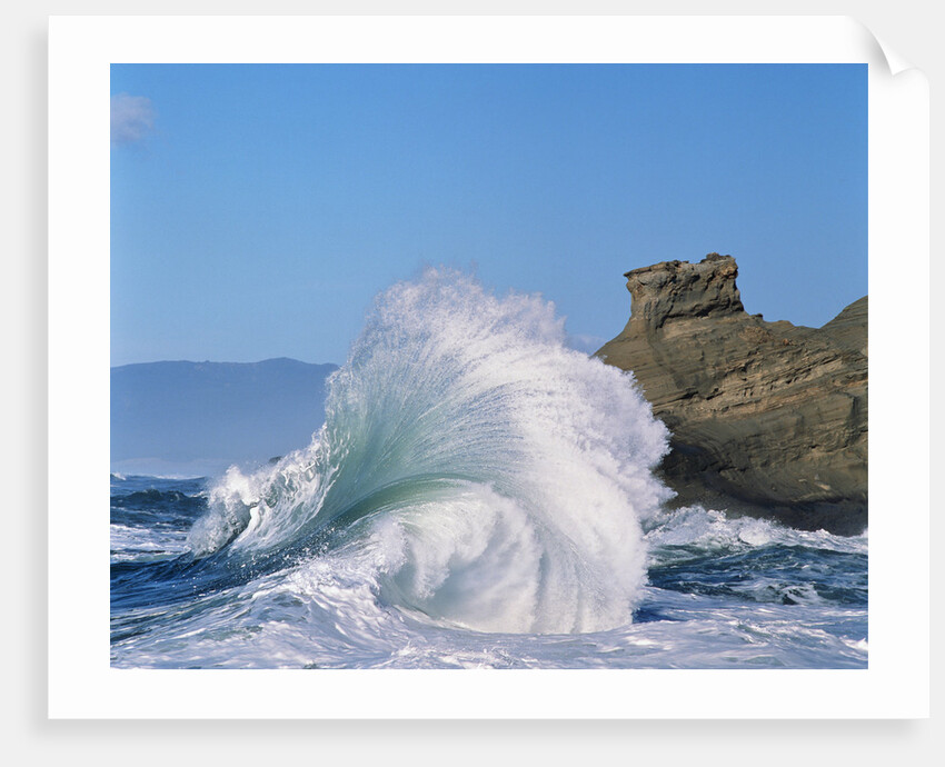 Wave Crashing on Rocky Coast by Anonymous