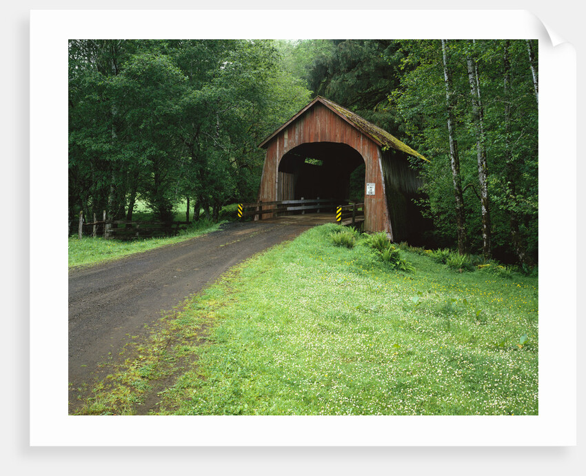 Covered Bridge near Coast by Anonymous