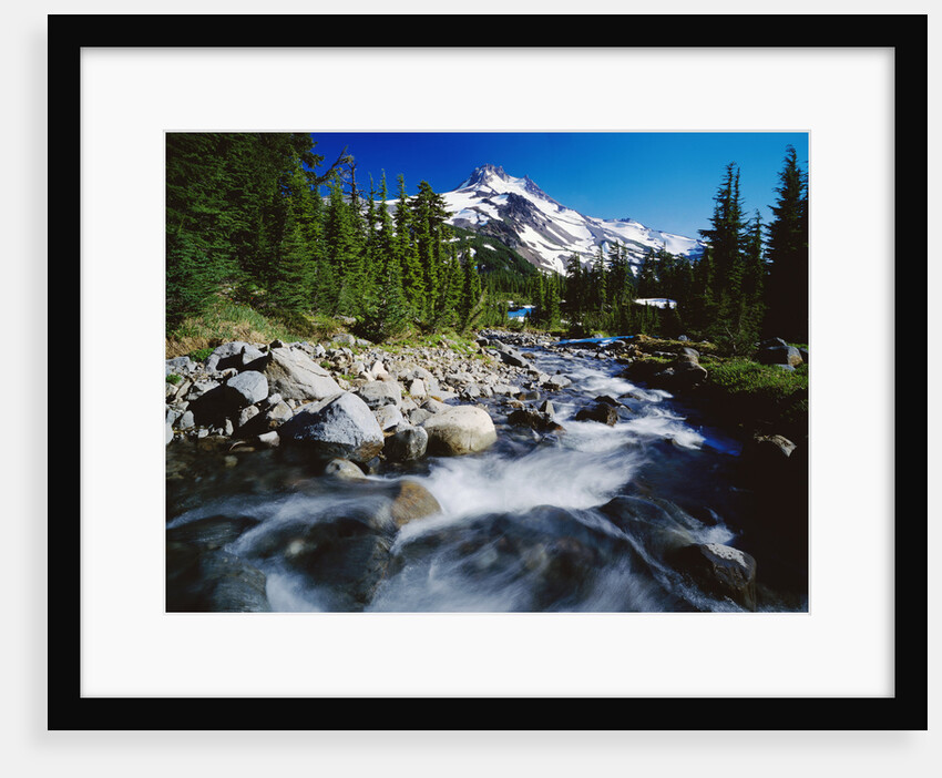 Winding Creek Below Snow-Capped Mountain by Anonymous
