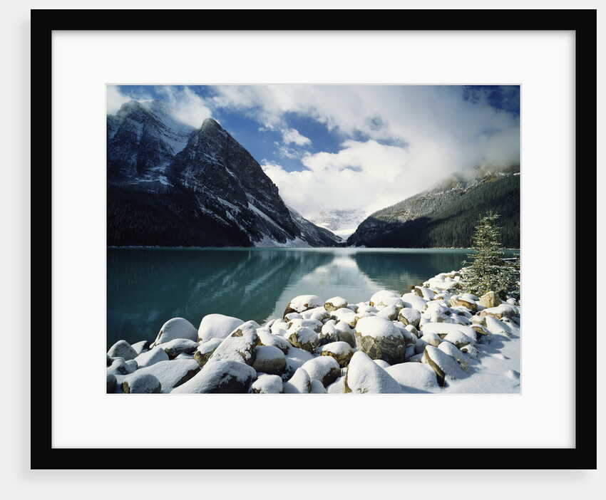 Snow-Covered Rocks in Banff National Park by Anonymous