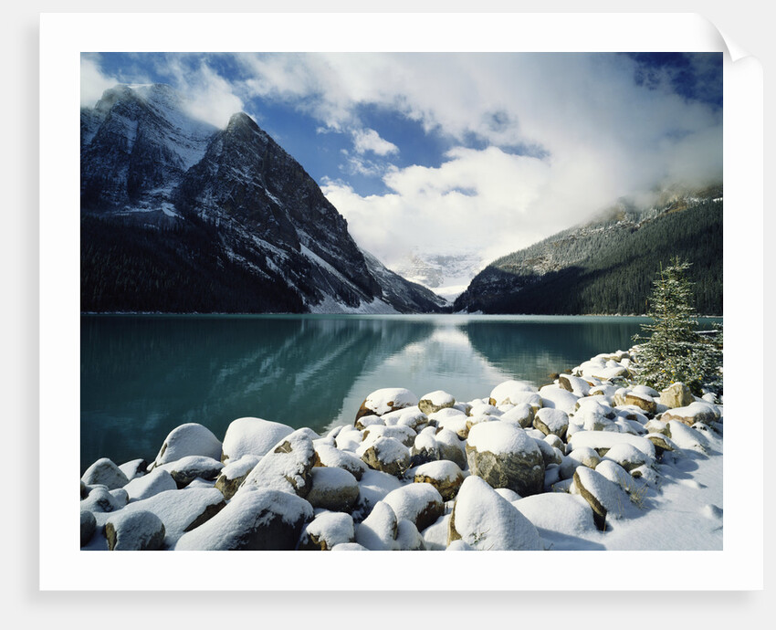 Snow-Covered Rocks in Banff National Park by Anonymous