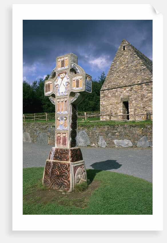 Celtic Cross at a Christian Monastery by Corbis