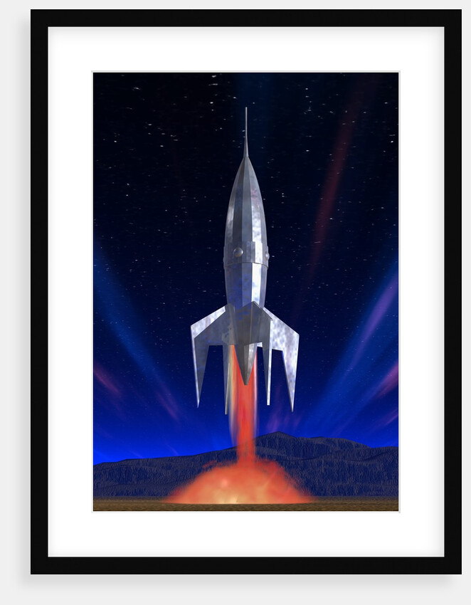 Rocket Ship Lifting Off by Anonymous