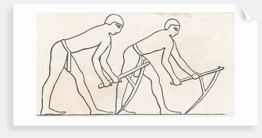 Farmers Plowing Soil by Anonymous