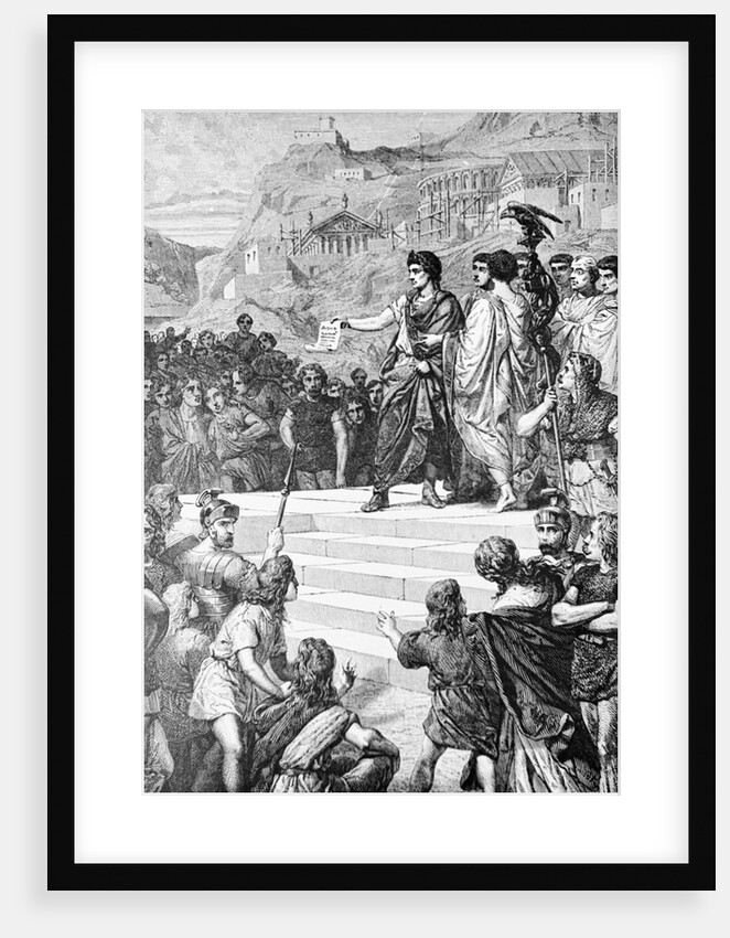 Illustration of Augustus Establishing Lyons as the Center of Gaul by Anonymous
