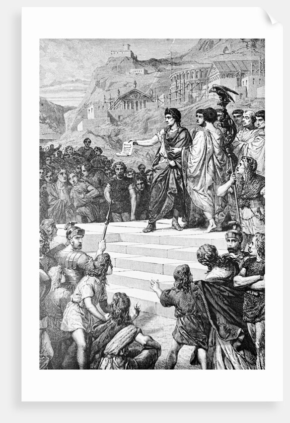 Illustration of Augustus Establishing Lyons as the Center of Gaul by Anonymous
