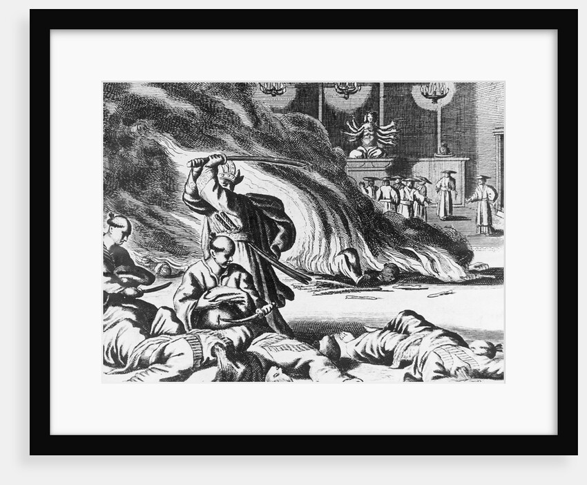 An Illustration of Mass Harakiri in a Japanese Temple by Anonymous