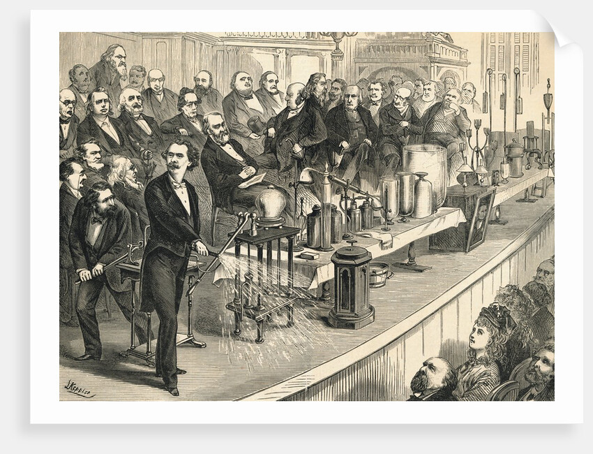Gentlemen Displaying Science Device To Public by Anonymous