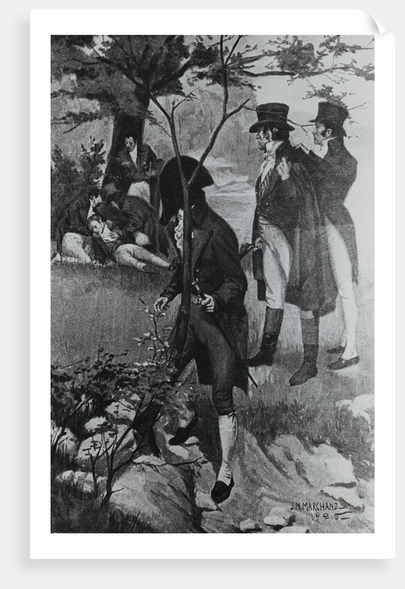 Outdoor Scene Showing Congregation at Aaron Burr Duel by Anonymous