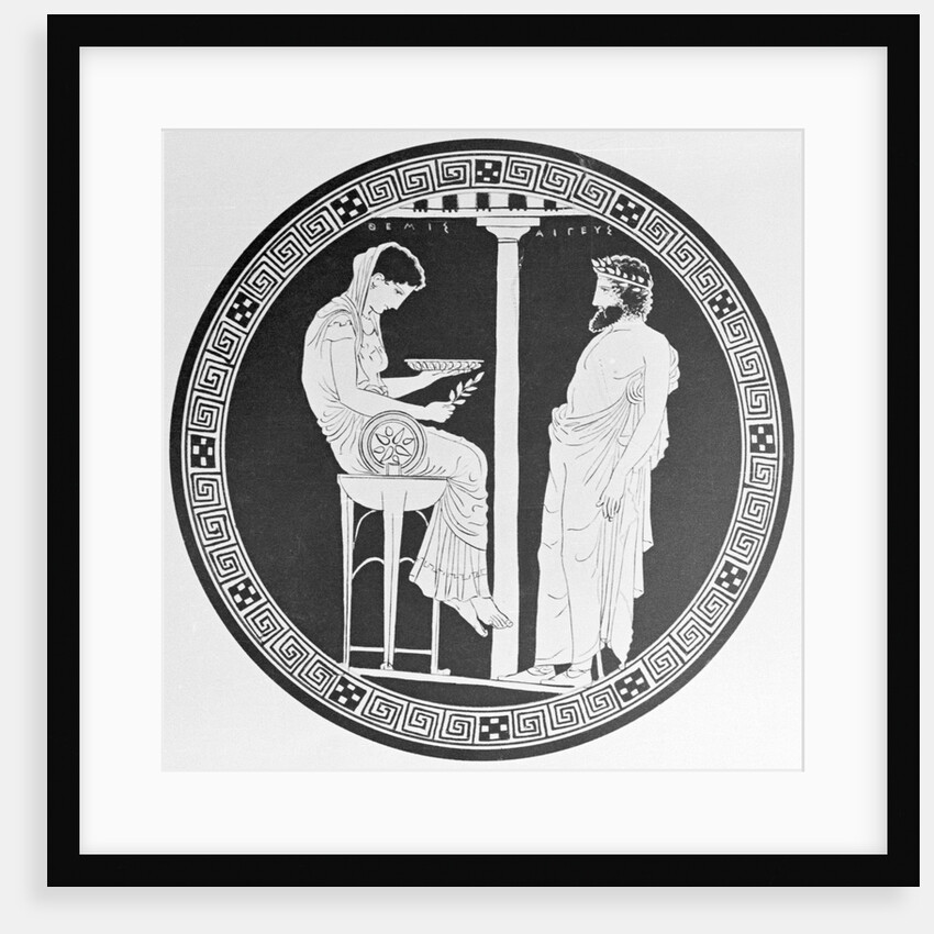 Greek Red-figure Painting of King Aigeus Consulting the Priestess Pythia at Delphi by Anonymous