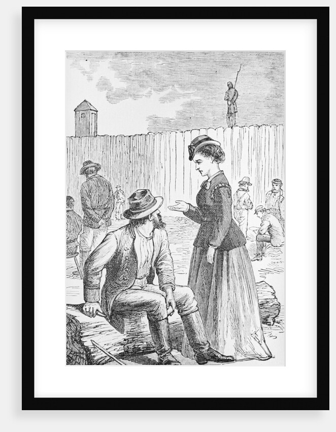 Illustration of Loretta Velasquez at Johnson's Island Prisoner of War Depot by Anonymous