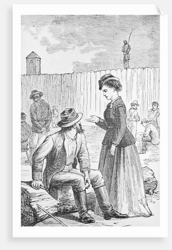 Illustration of Loretta Velasquez at Johnson's Island Prisoner of War Depot by Anonymous