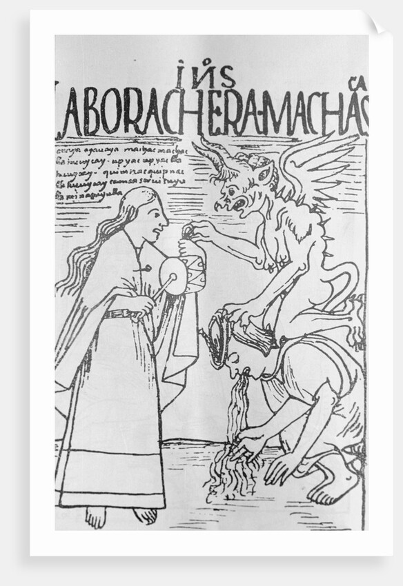 Depiction of Incan Vomiting from Alcohol by Anonymous