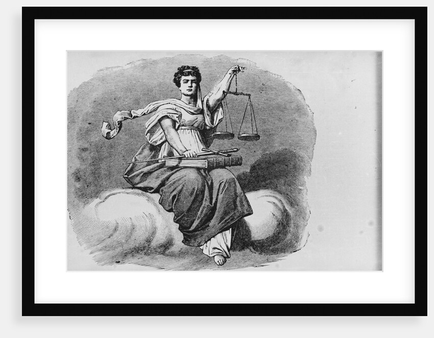 Woodcut of Justitia, the Goddess of Justice by Anonymous