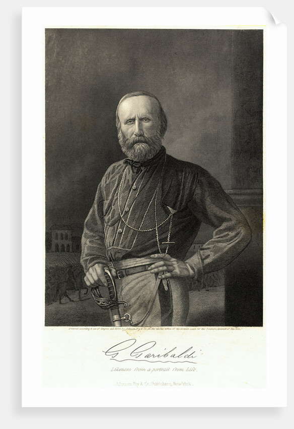Portrait of Giuseppe Garibaldi with Sword by Anonymous