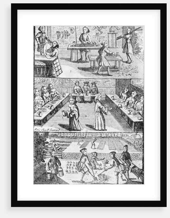French Illustration of Trappist Monks at Work by Anonymous