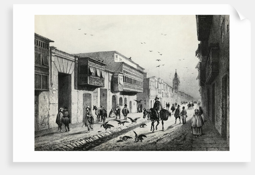 Street Scene with Travelers and Vultures by Anonymous