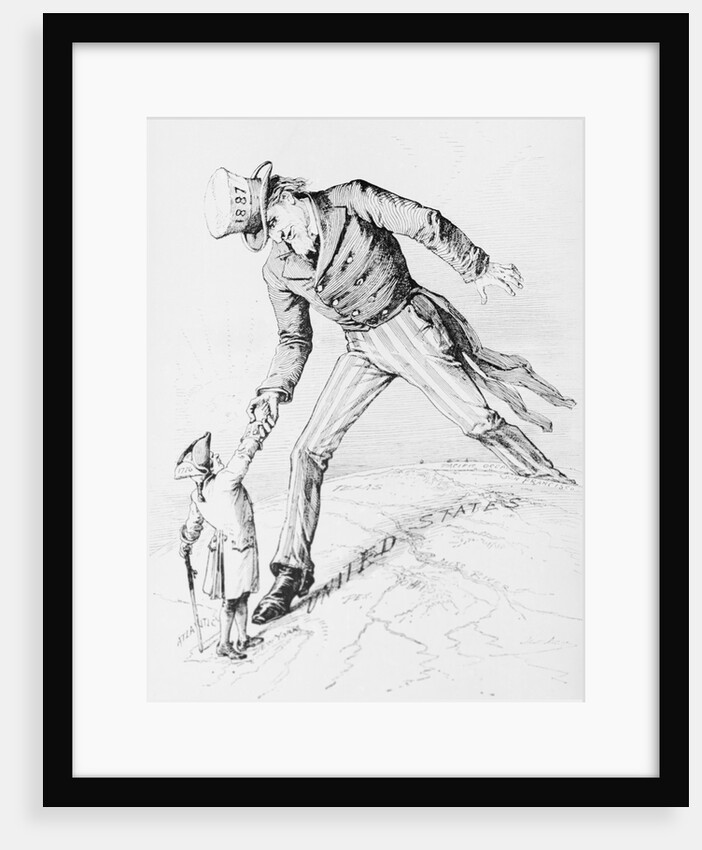 Depiction of Uncle Sam as 1776 and 1887 by Anonymous